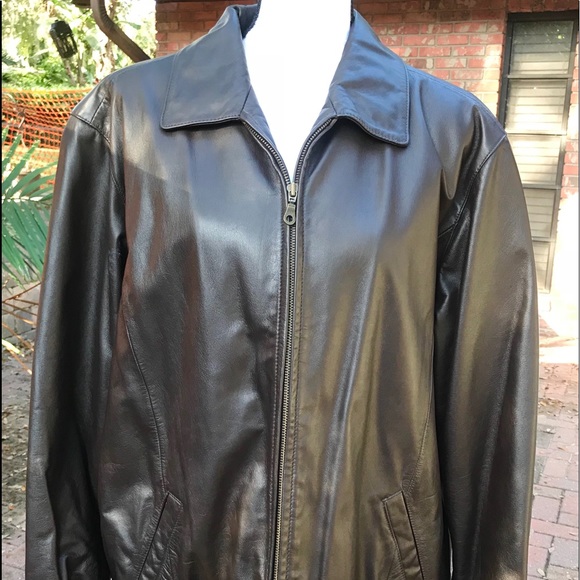 Genuine Dark brown zipped leather jacket - Picture 2 of 6